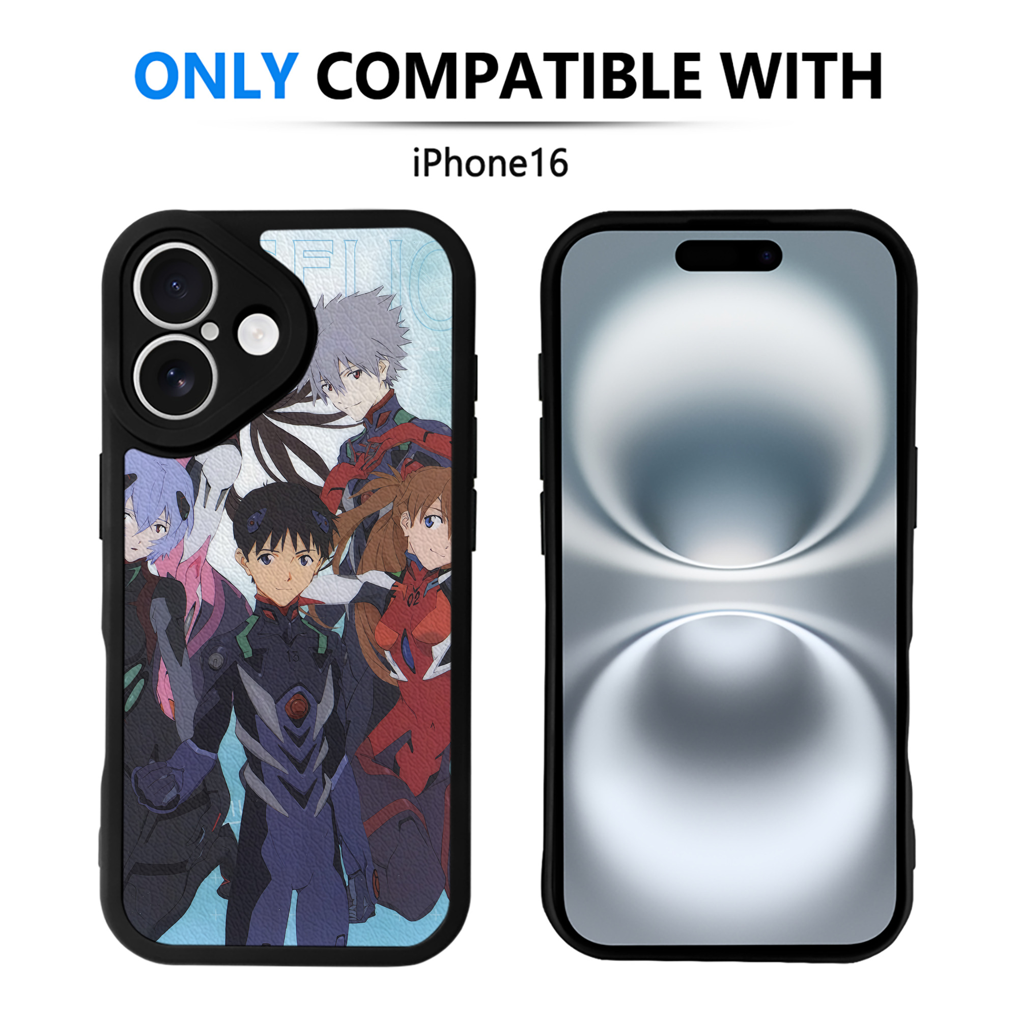 （画像用） EVA 新世紀エヴァンゲリオン 【iPhone 16シリーズ対応】シリコンスマホケース（レザー調） 材質：シリコン